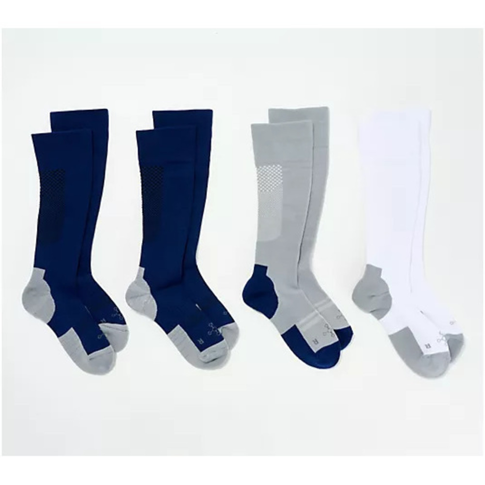 Tommie Copper 4 Pack ErgoFit Compression OTC Socks - Navy Small